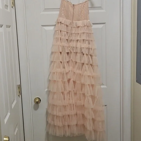 Elegant Peach Layered Prom Dress